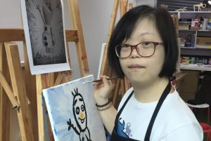 Downs Syndrome Self Advocate April Koh Painting
